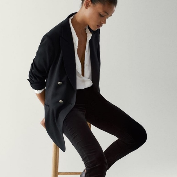 Massimo Dutti black velvet trousers - Picture 4 of 14